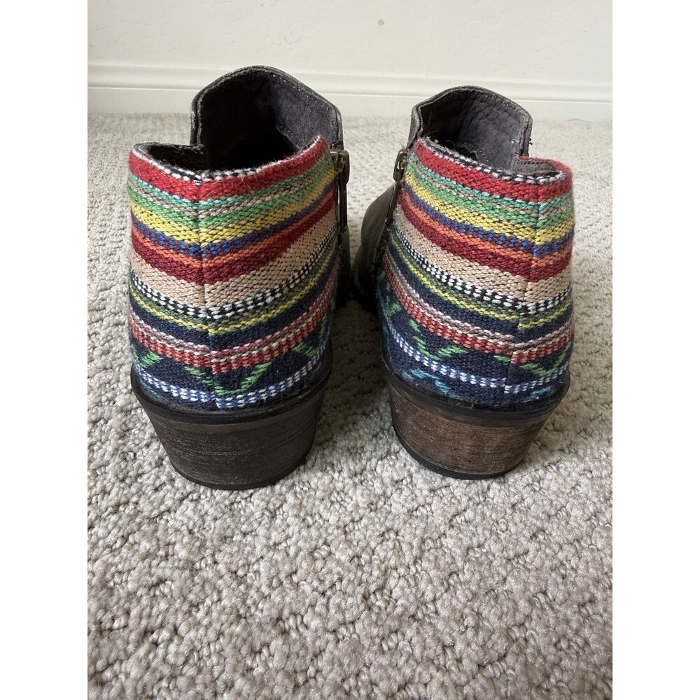 Roper Serape Heel Southwestern Cowboy Boots Western Booties Cowgirl Snip Toe - Picture 4 of 16